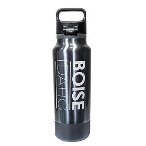 Image of BOISE, ID 25oz THERMAL BOTTLE BOISE-TREES PUSH BTN LID/LOCK & HANDLE -  lightblue